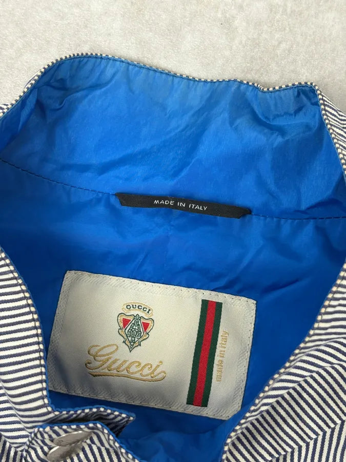 2000s Gucci Blue Striped Light Jacket QAISoMW 4