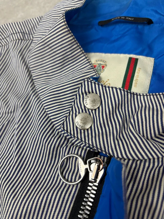 2000s Gucci Blue Striped Light Jacket QAISoMW 8