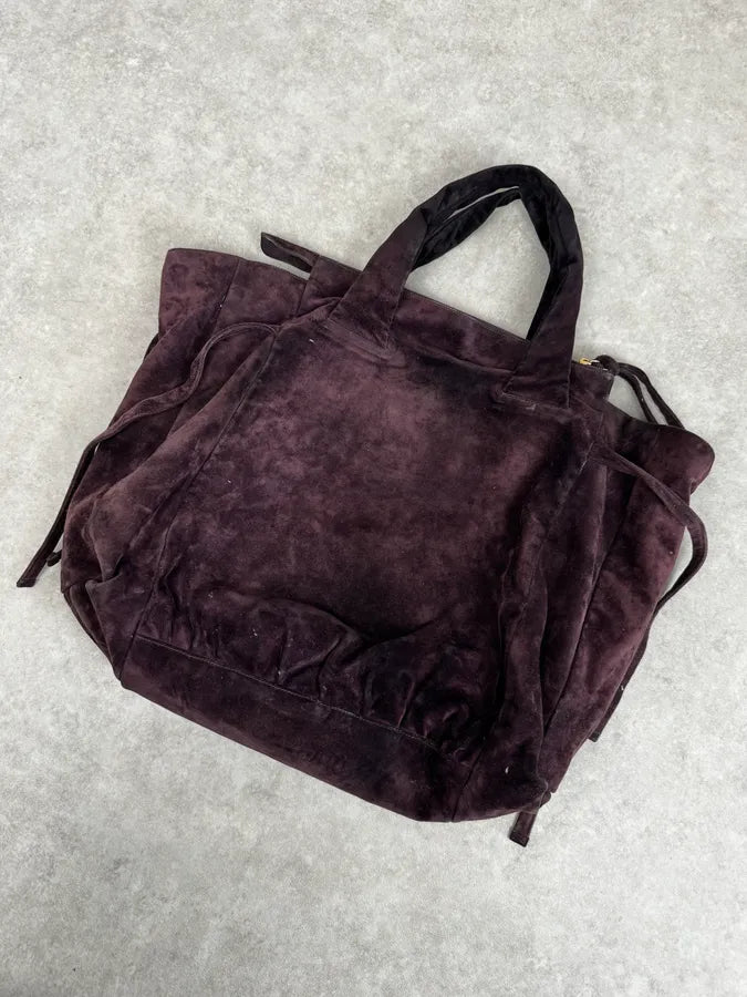 2000s Gucci Bordeaux Suede Hysteria Handle Bag by Frida Giannini griasni 6