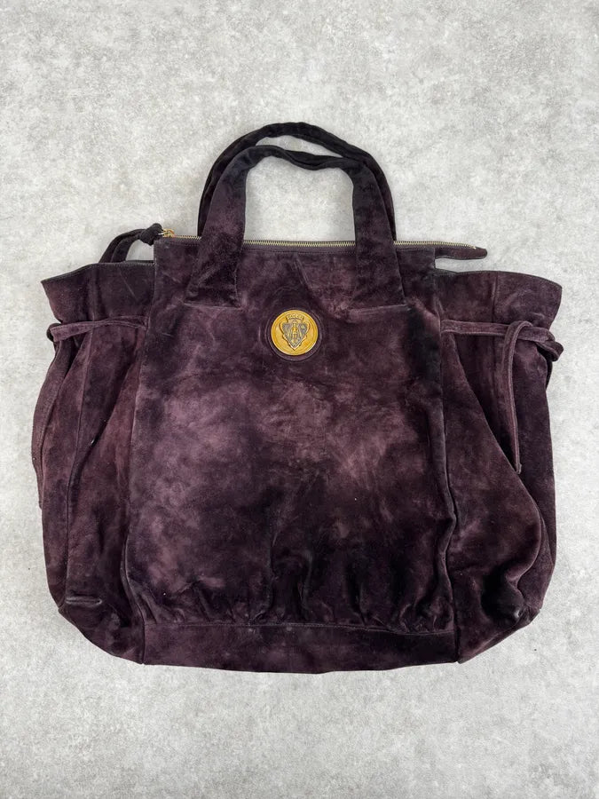 2000s Gucci Bordeaux Suede Hysteria Handle Bag by Frida Giannini griasni 0