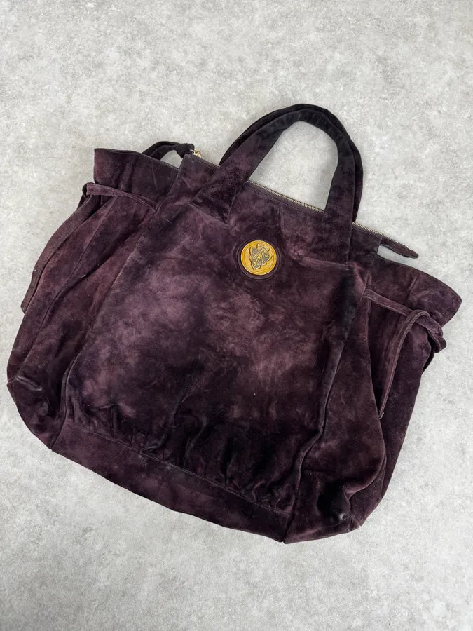 2000s Gucci Bordeaux Suede Hysteria Handle Bag by Frida Giannini griasni 5