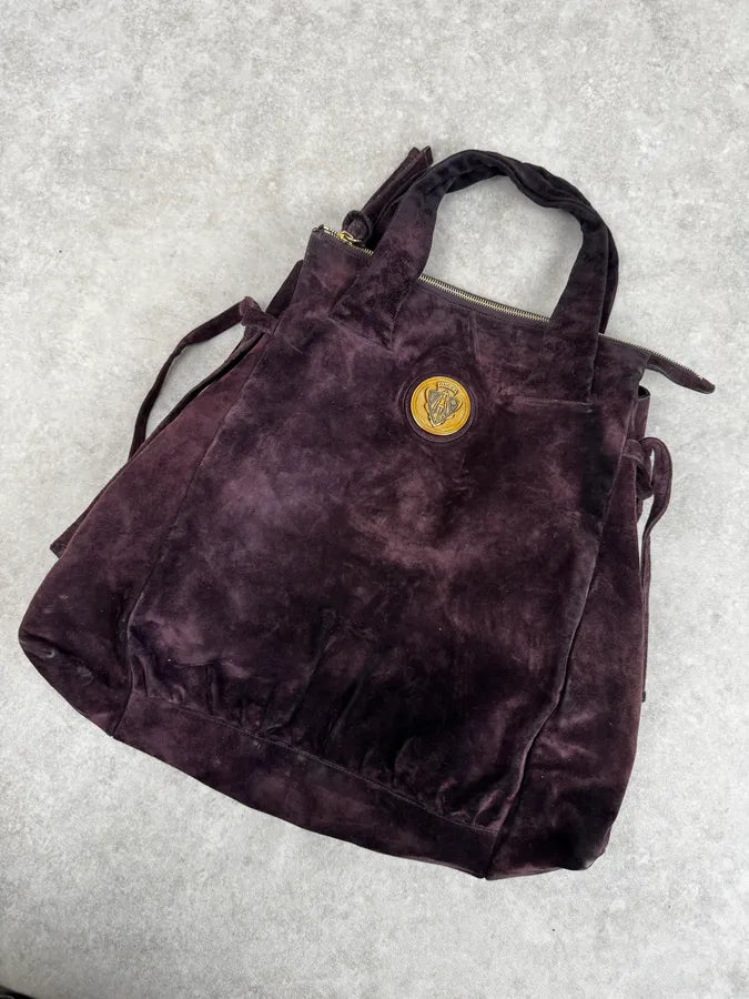 2000s Gucci Bordeaux Suede Hysteria Handle Bag by Frida Giannini griasni 7