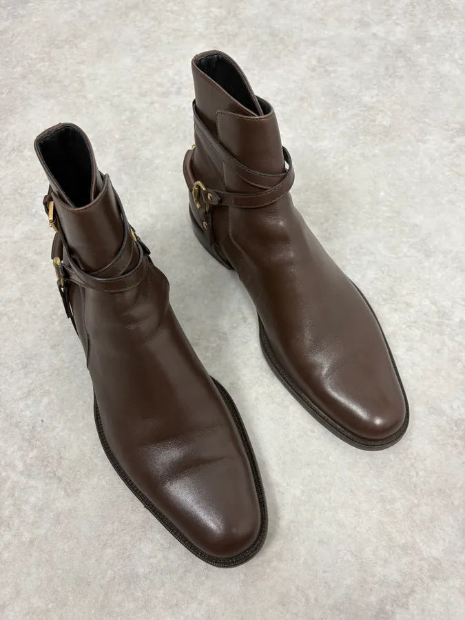 2000s Gucci Brown Ankle Buckled Leather Boots QdhCQQP 3