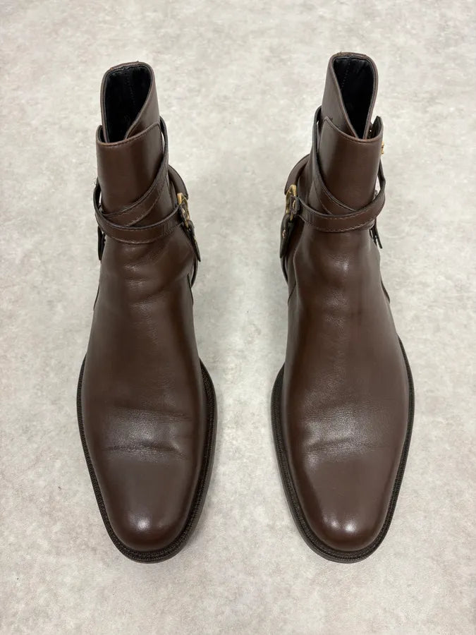 2000s Gucci Brown Ankle Buckled Leather Boots QdhCQQP 1