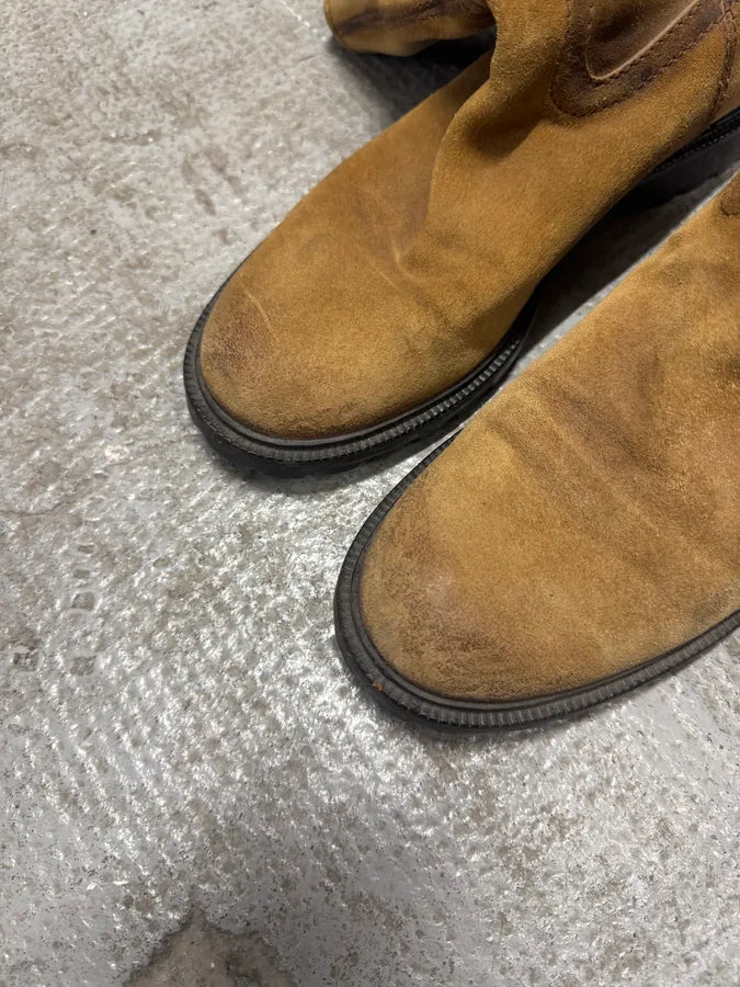 2000s Gucci Brown Ankle Fur Suede Leather Boots VMWJpPX 4