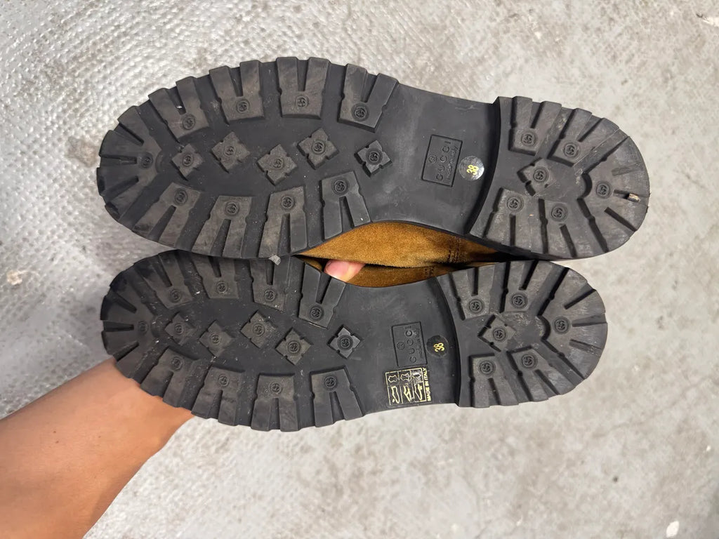 2000s Gucci Brown Ankle Fur Suede Leather Boots VMWJpPX 7