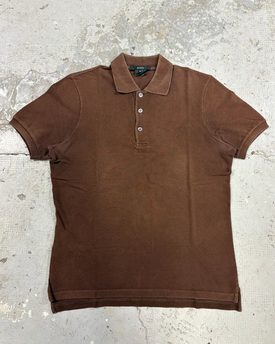 2000s Gucci Brown Archive Polo (S/M) xHWcTWu 0