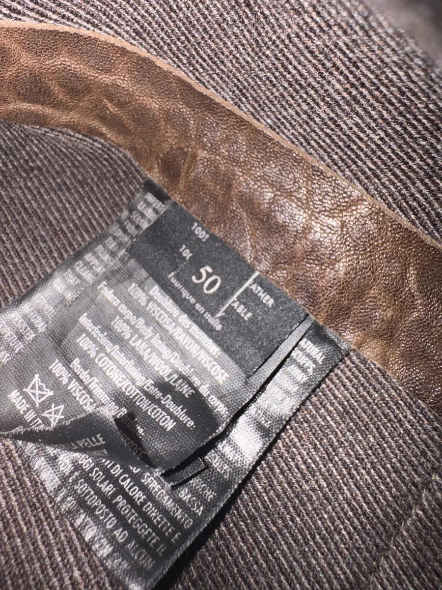 2000s Gucci Brown Buttoned Minimalistic Leather Jacket (M) 12