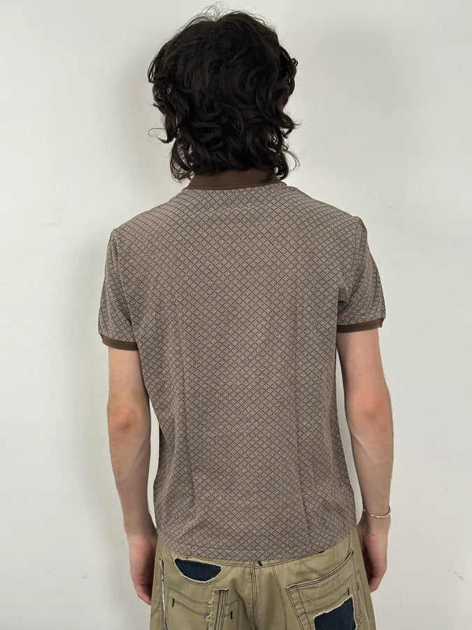 2010s Gucci Brown & White Checkered Polo XHvTFCI 2