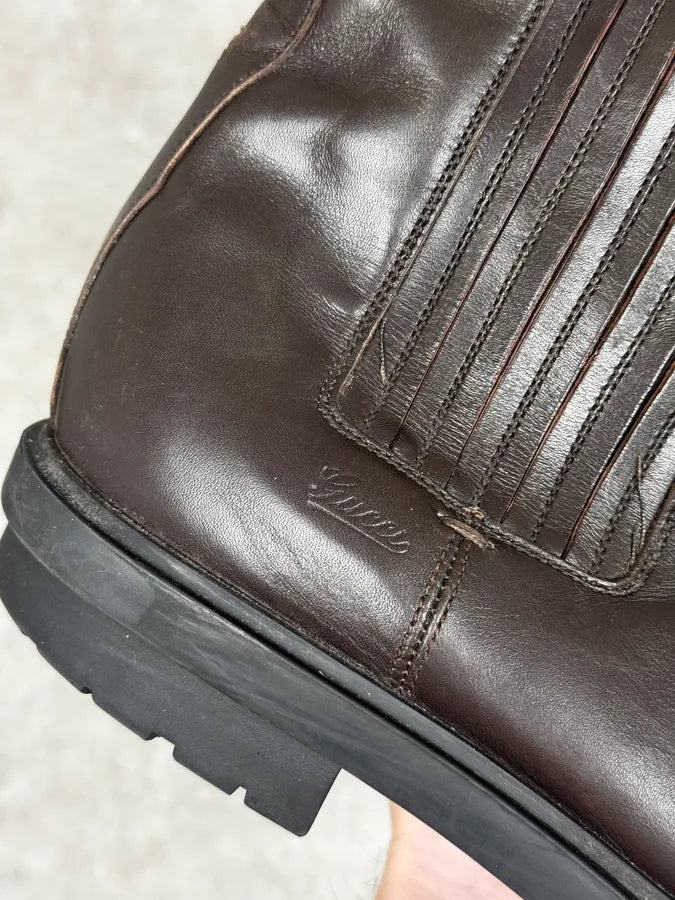 2000s Gucci Brown Chelsea Boots rApzqQG 3