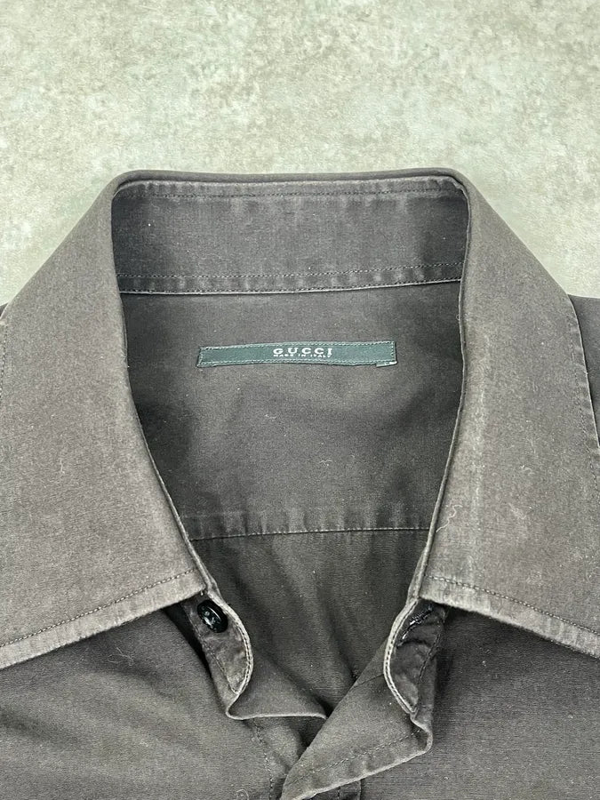 2000s Gucci Brown Classic Shirt PtAVEvL 10