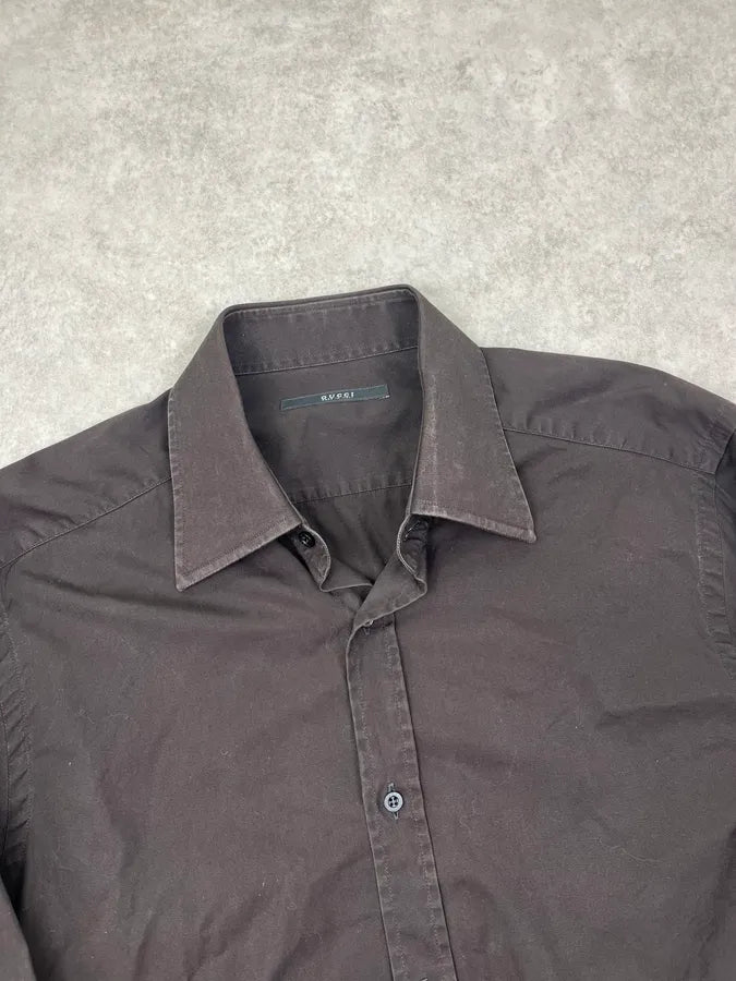 2000s Gucci Brown Classic Shirt PtAVEvL 4