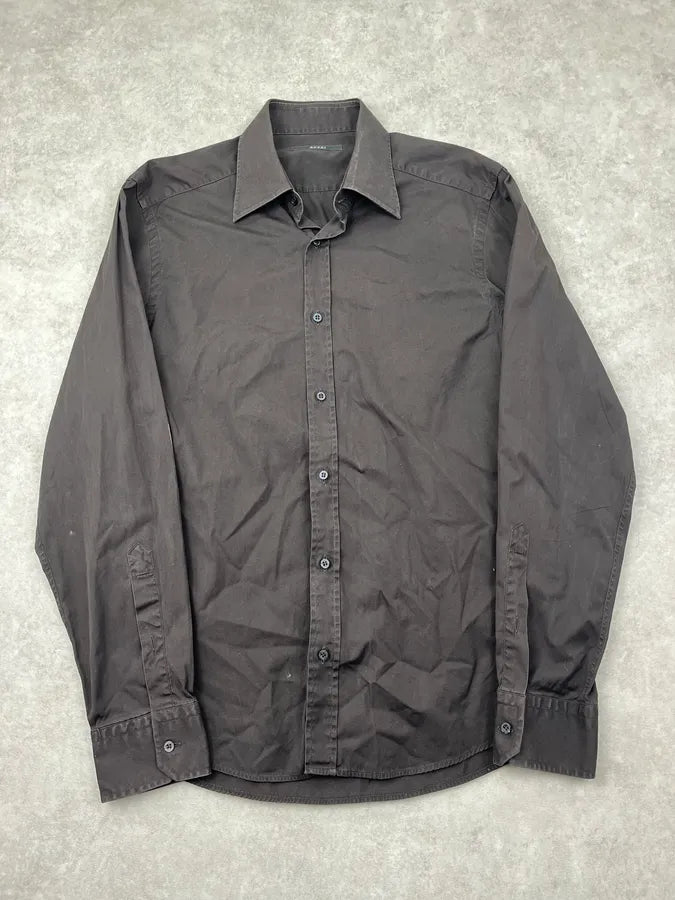 2000s Gucci Brown Classic Shirt PtAVEvL 0