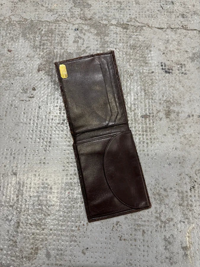 2000s Gucci Brown Crocodile Effect Leather Wallet cSmImUD 2