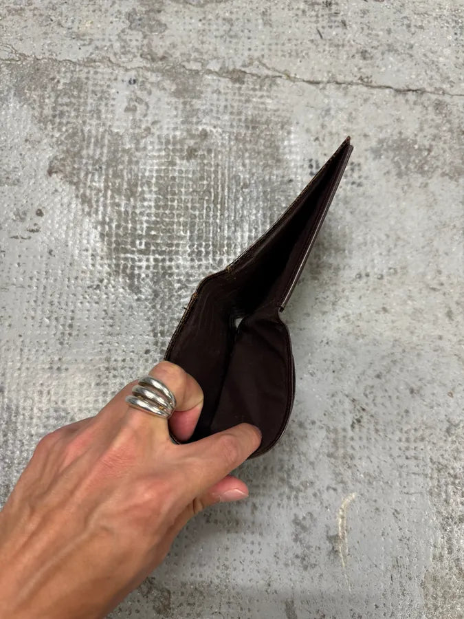 2000s Gucci Brown Crocodile Effect Leather Wallet cSmImUD 5