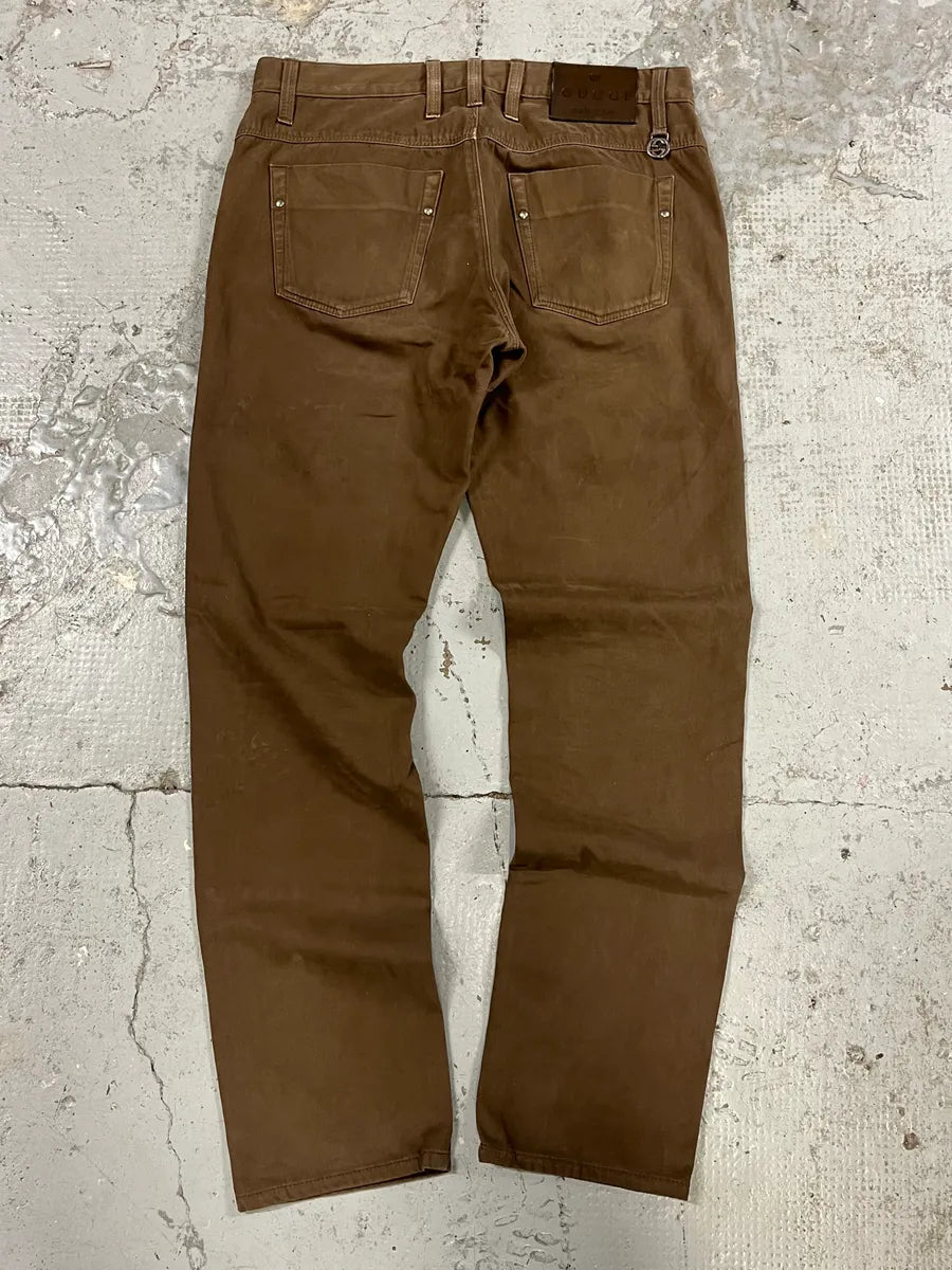 AW2009 Gucci Brown Denim Jeans CGYWnRo 6