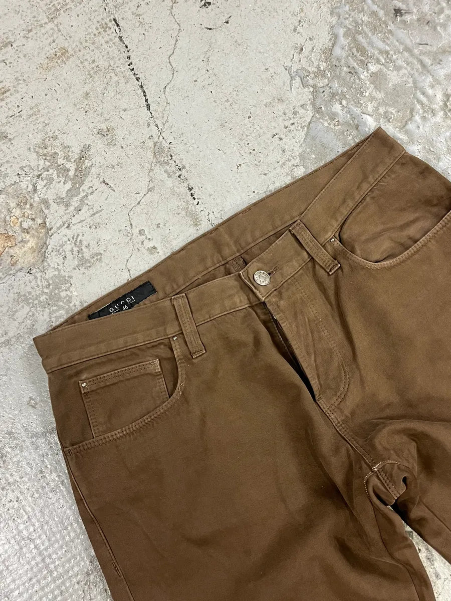 AW2009 Gucci Brown Denim Jeans CGYWnRo 5