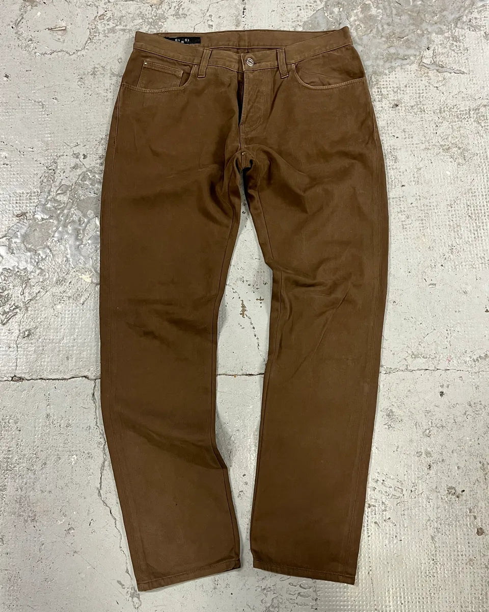 AW2009 Gucci Brown Denim Jeans CGYWnRo 0