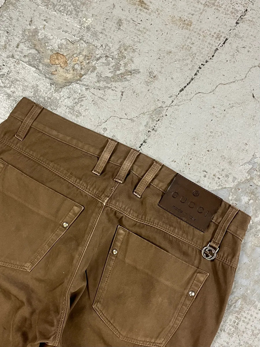 AW2009 Gucci Brown Denim Jeans CGYWnRo 8