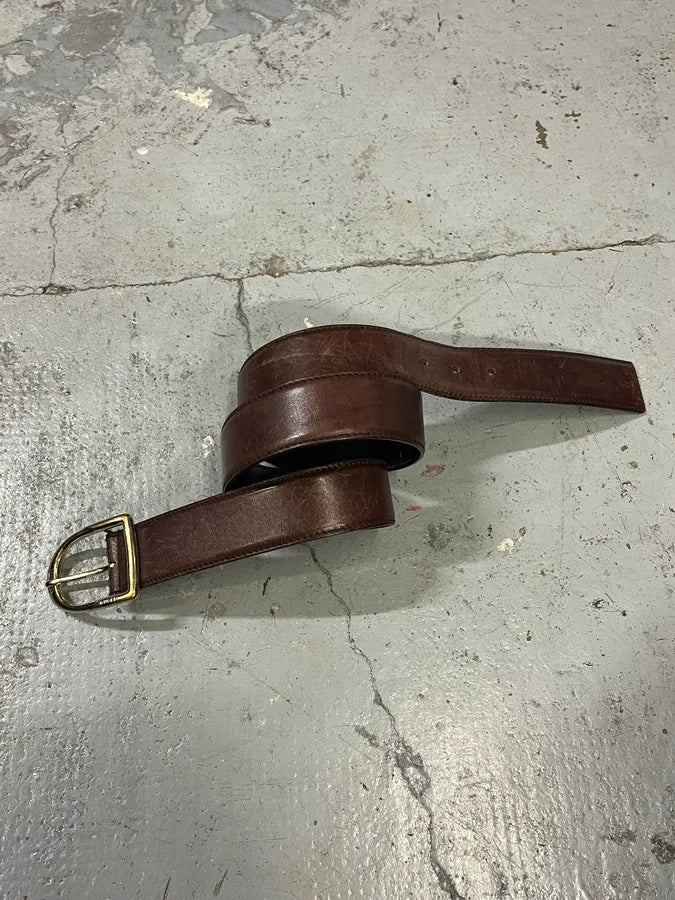 2000s Gucci Brown Eroded Leather Belt lqbPYtD 6