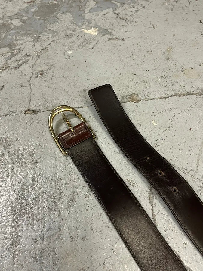 2000s Gucci Brown Eroded Leather Belt lqbPYtD 4