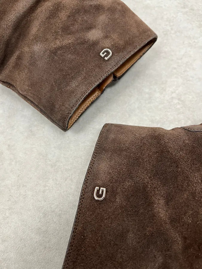 2000s Gucci Brown Eroded Leather Boots eVUdlTR 3