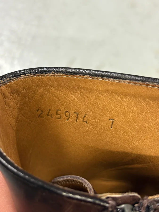 2000s Gucci Brown Eroded Leather Boots JcEZbMm 8