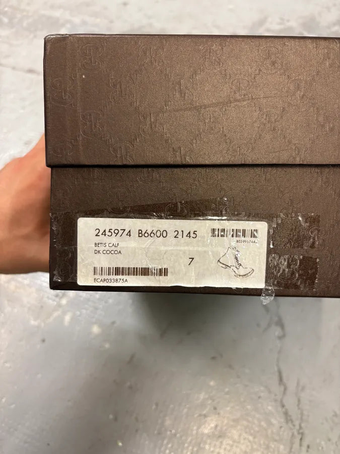 2000s Gucci Brown Eroded Leather Boots JcEZbMm 11