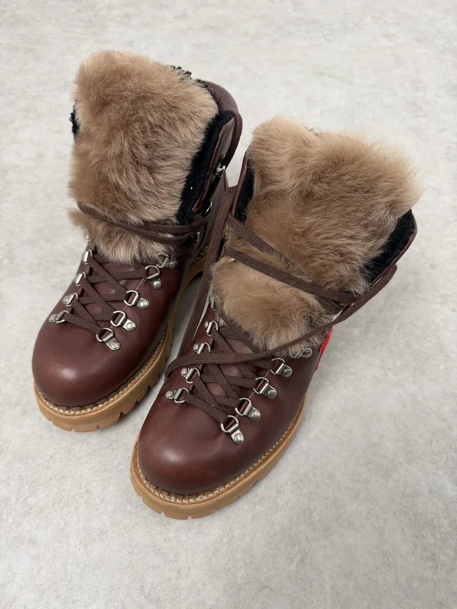 2000s Gucci Brown Fur Leather Premium Boots wKjwmOh 3
