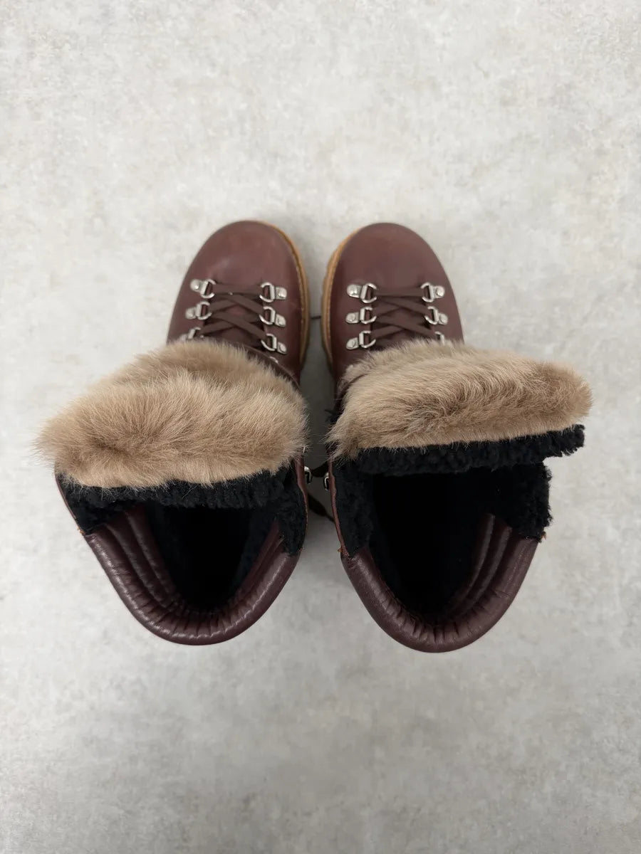 2000s Gucci Brown Fur Leather Premium Boots wKjwmOh 7
