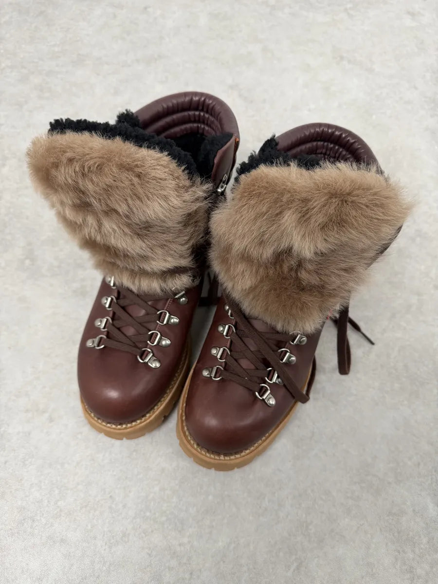 2000s Gucci Brown Fur Leather Premium Boots wKjwmOh 8