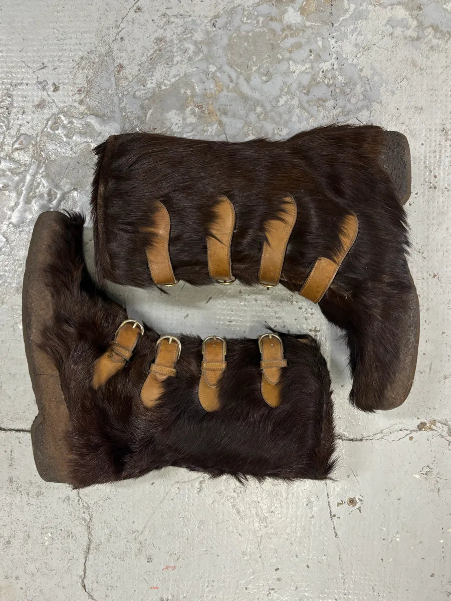 2000s Gucci Brown Fur Scratch Boots VCPqOmW 3