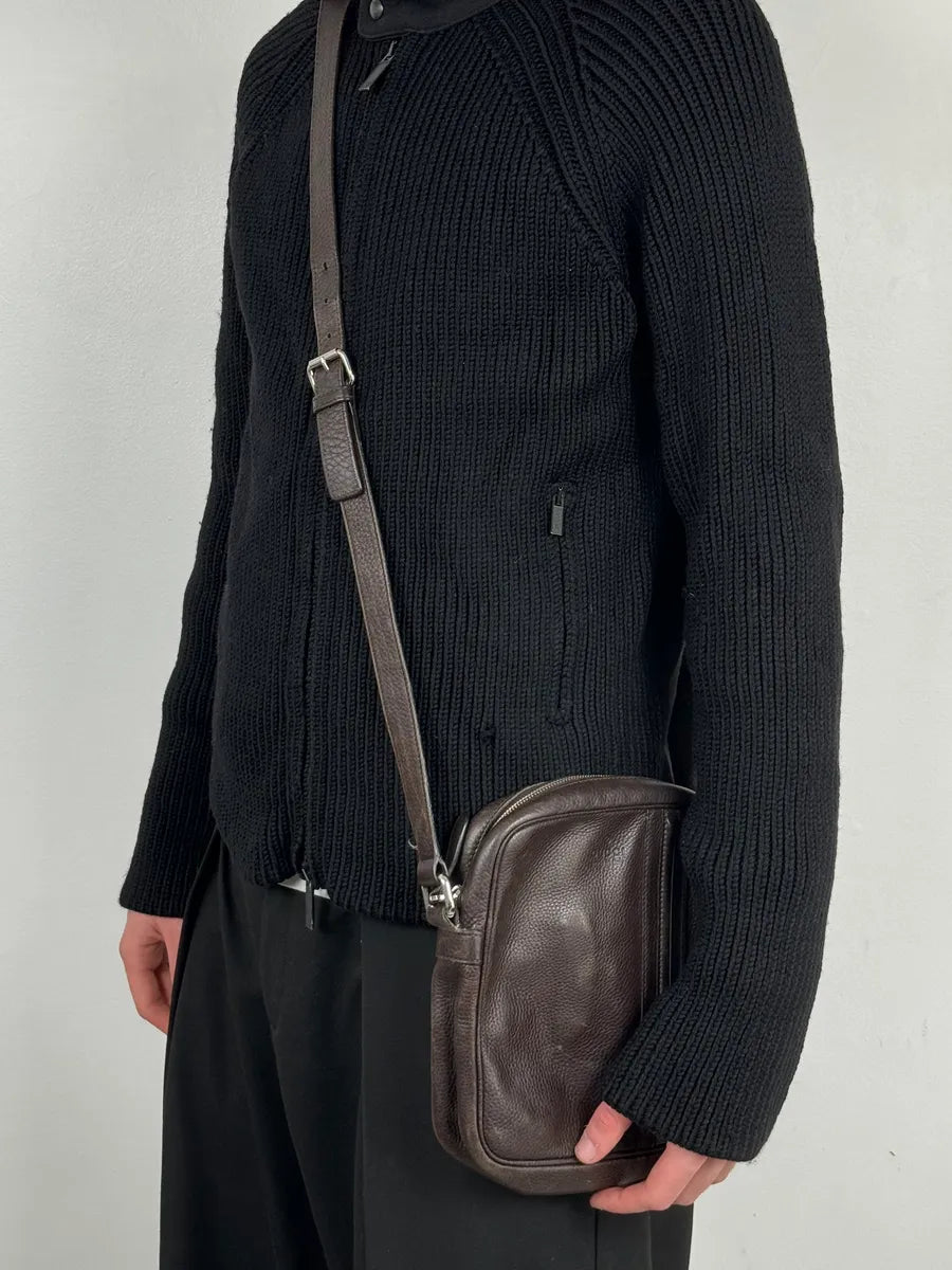 2000s Gucci Brown Grained Premium Leather Shoulder Bag kFtTNxD 1