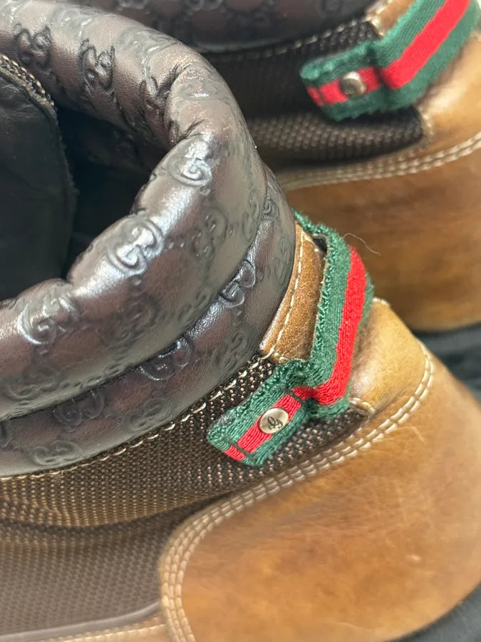 2000s Gucci Brown Hybrid Leather Hiking Boots LtcvHvn 5