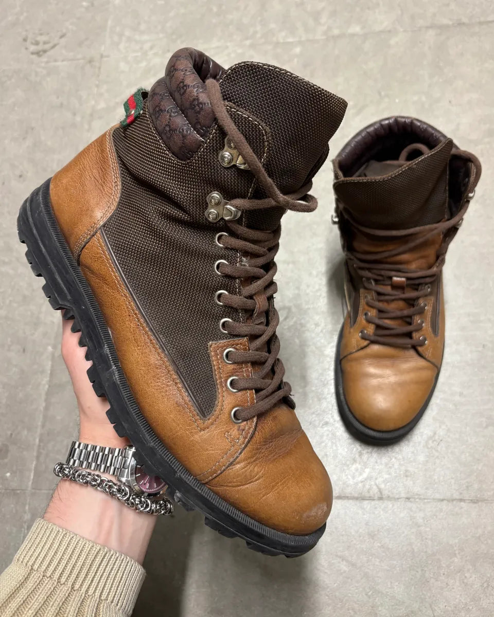 2000s Gucci Brown Hybrid Signature High Boots dgBEABk 0