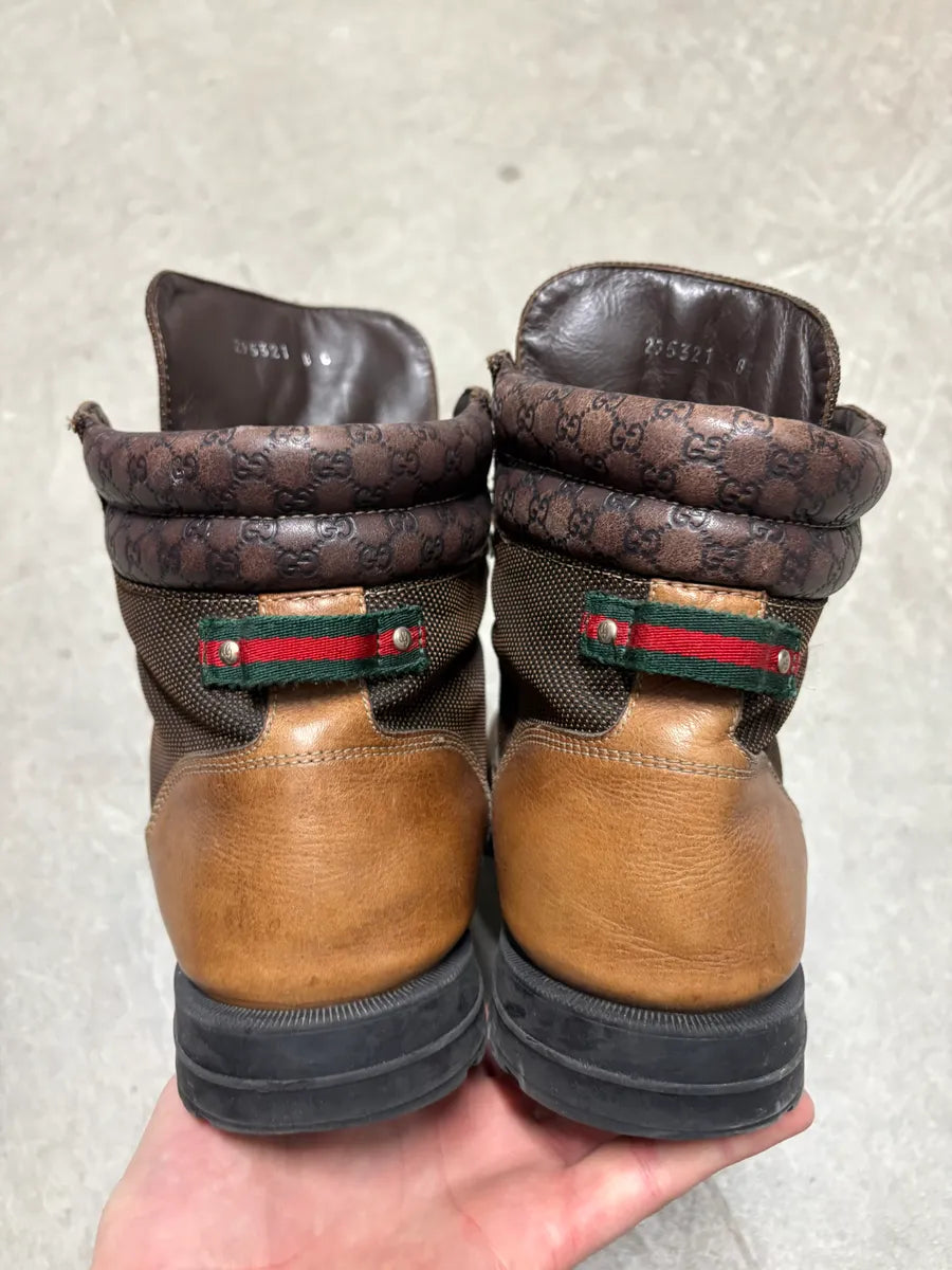 2000s Gucci Brown Hybrid Signature High Boots dgBEABk 4