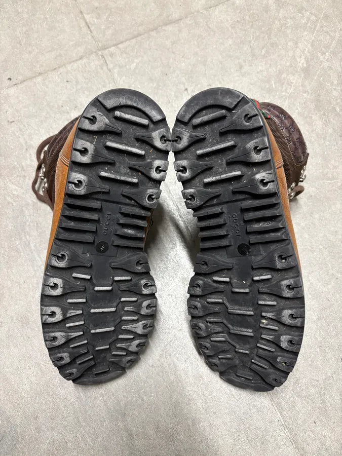2000s Gucci Brown Hybrid Signature High Boots dgBEABk 5