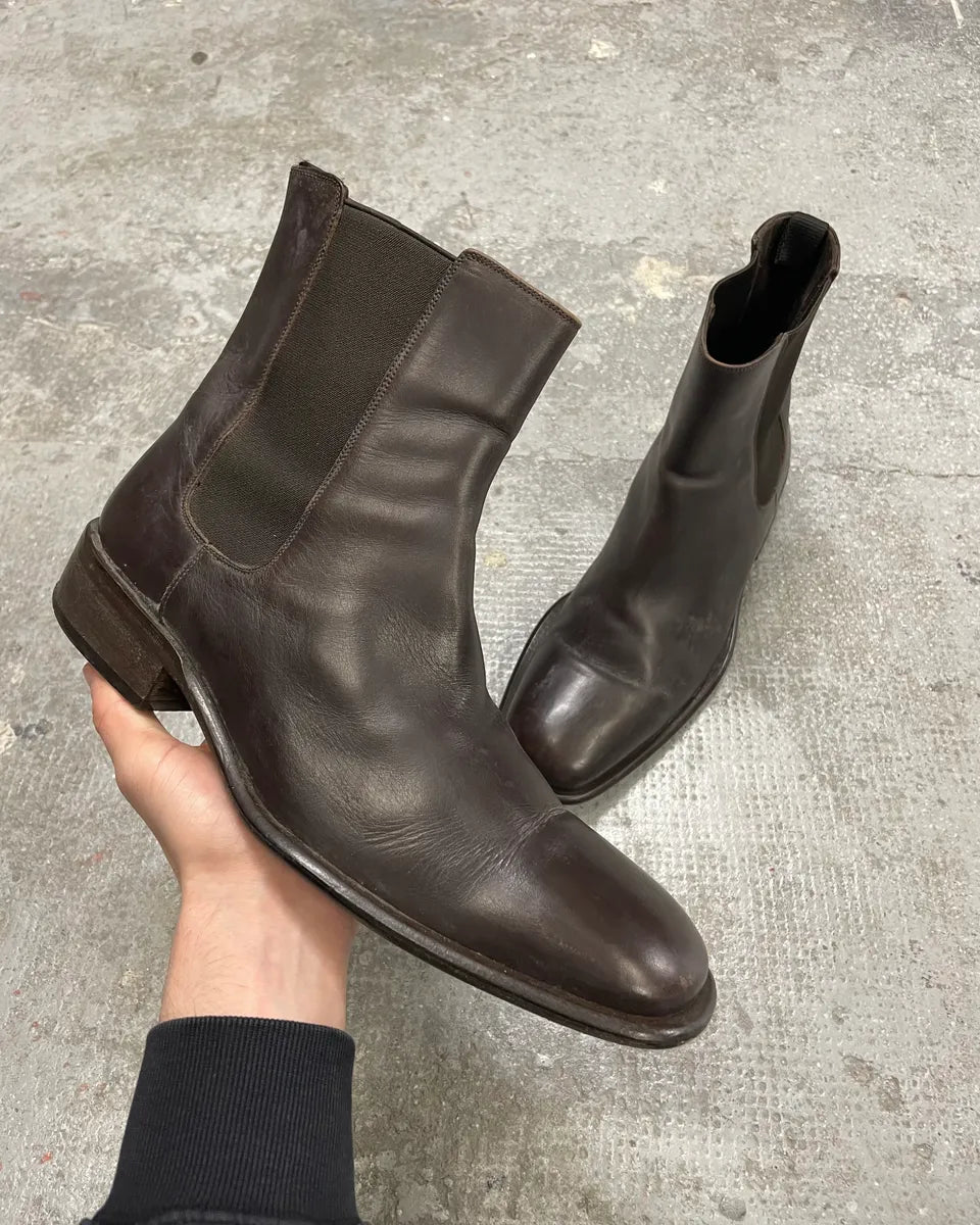 2000s Gucci Brown Leather Ankle Boots (44.5eu/us10.5) wqEHCOg 0