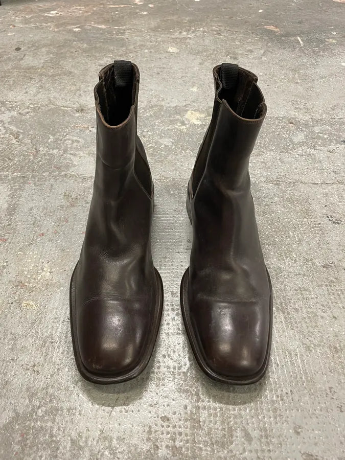 2000s Gucci Brown Leather Ankle Boots (44.5eu/us10.5) wqEHCOg 1