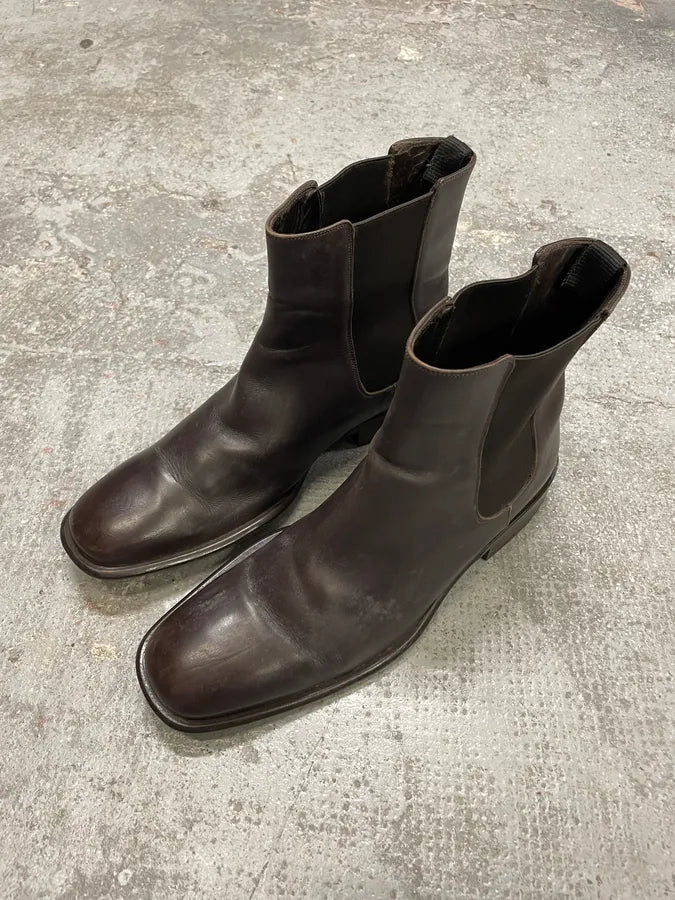 2000s Gucci Brown Leather Ankle Boots (44.5eu/us10.5) wqEHCOg 2