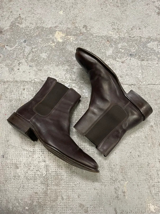2000s Gucci Brown Leather Ankle Boots (44.5eu/us10.5) wqEHCOg 3