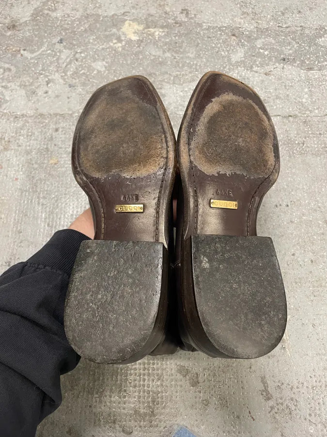 2000s Gucci Brown Leather Ankle Boots (44.5eu/us10.5) wqEHCOg 7