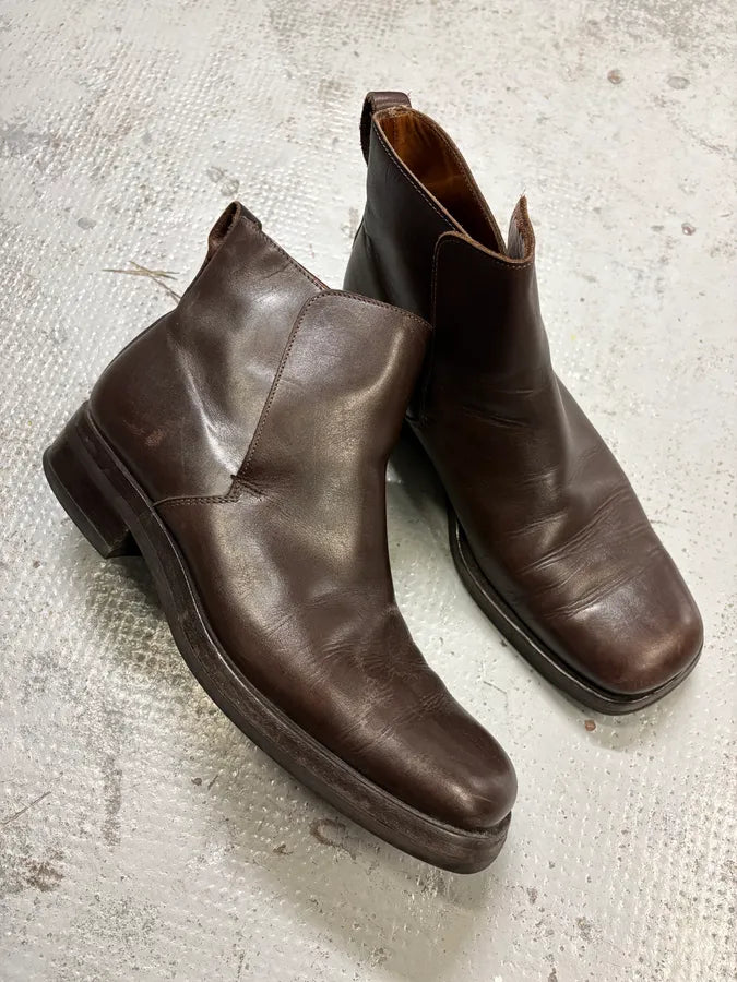 2000s Gucci Brown Leather Ankle Boots eYLMPCr 6