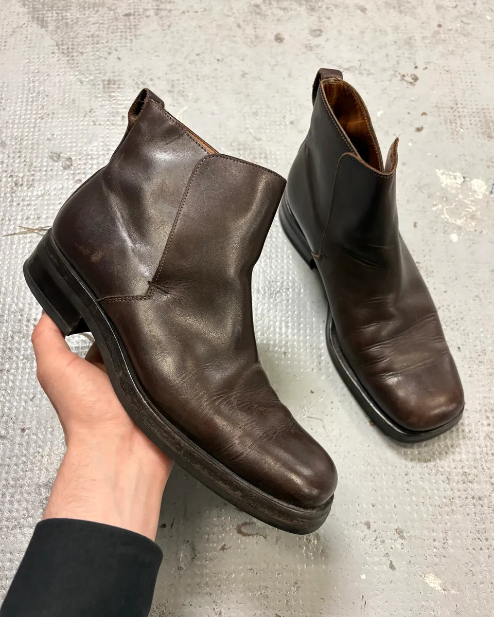 2000s Gucci Brown Leather Ankle Boots eYLMPCr 0