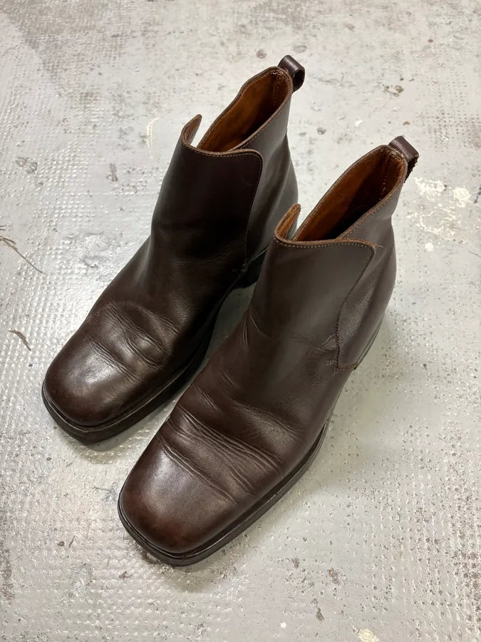 2000s Gucci Brown Leather Ankle Boots eYLMPCr 4