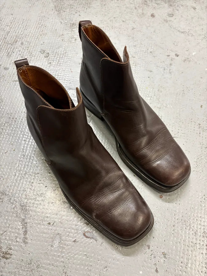 2000s Gucci Brown Leather Ankle Boots eYLMPCr 5