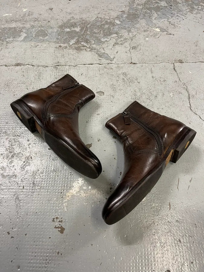 2000s Gucci Brown Leather Ankle Boots PhJIdAz 2