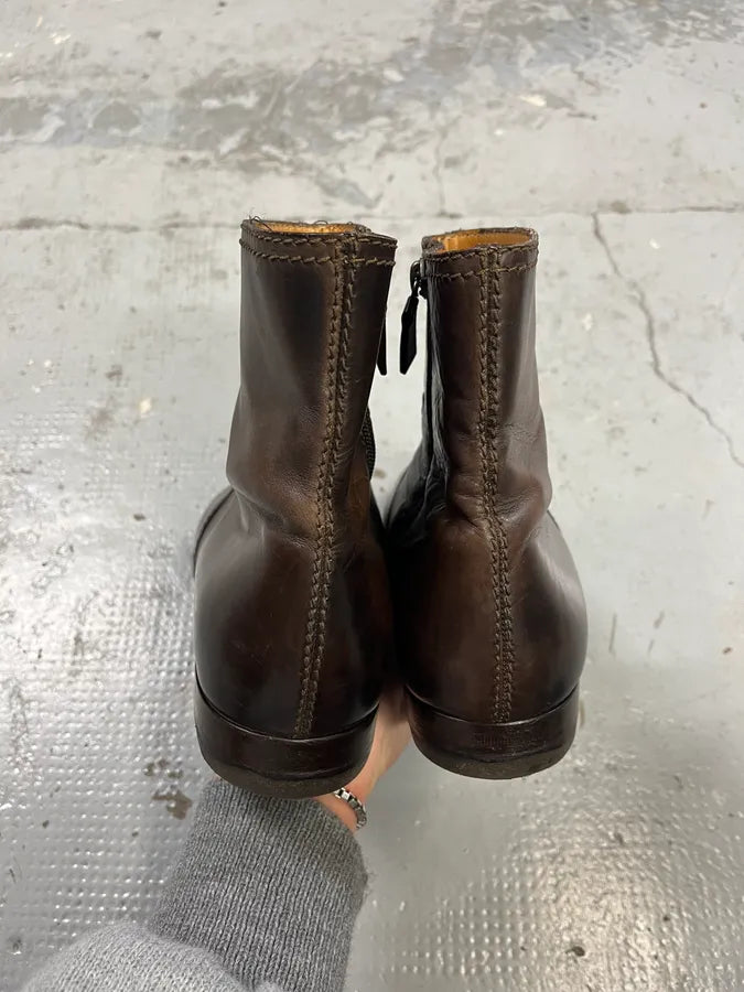 2000s Gucci Brown Leather Ankle Boots PhJIdAz 5