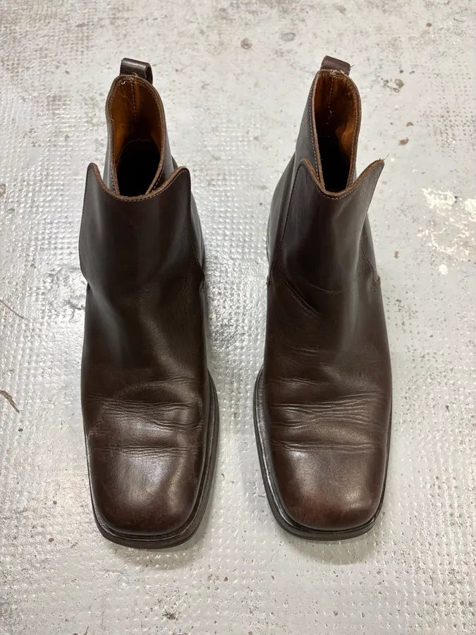 2000s Gucci Brown Leather Ankle Boots eYLMPCr 3