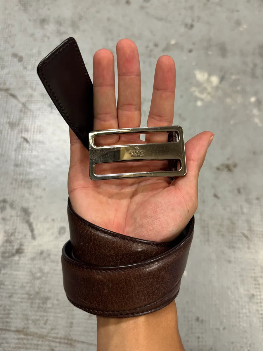 2000s Gucci Brown Leather Belt ckKMUfz 2
